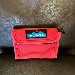 KAVU Vibrant Red Canvas Tri-Fold Wallet